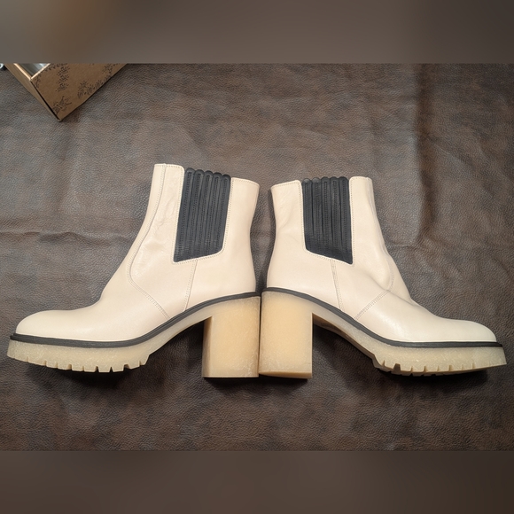 Free People Boots James Chelsea Bone/White Leather Womens EU 41 US 10.5 Platform - Picture 14 of 14